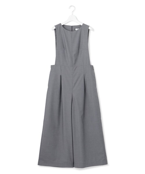 J.PRESS YORK STREET(ジェイプレスヨークストリート)の「【WOMEN】ポリエステルレーヨンツイル オールインワン(つなぎ/オールインワン・レディース・グレー系/ブラウン系/ライトグレー系・F)」の2枚目の写真