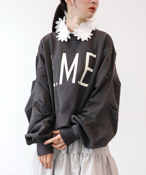 Three Four Time（ｽﾘｰﾌｫｰﾀｲﾑ）の「ロゴスウェット（スウェット・レディース・オフホワイト/チャコールグレー・FREE）」の2枚目の写真