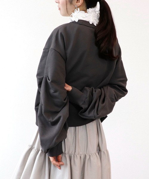 Three Four Time（ｽﾘｰﾌｫｰﾀｲﾑ）の「ロゴスウェット（スウェット・レディース・オフホワイト/チャコールグレー・FREE）」の7枚目の写真