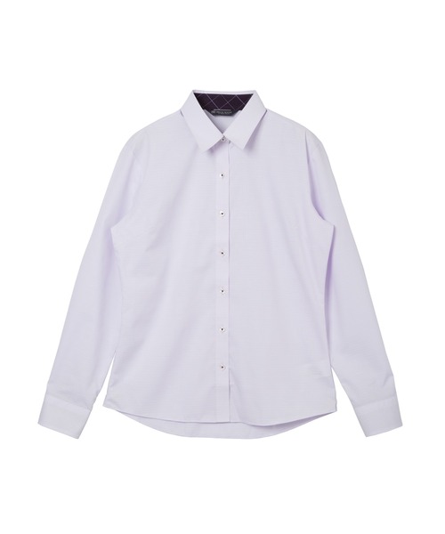TOKYO SHIRTS(トウキョウシャツ)の「透け防止 形態安定ノーアイロン レギュラー 長袖ビジネスワイシャツ(ビジネスシャツ・レディース・ラベンダー・LL/S/M/L/XL/XS)」の1枚目の写真