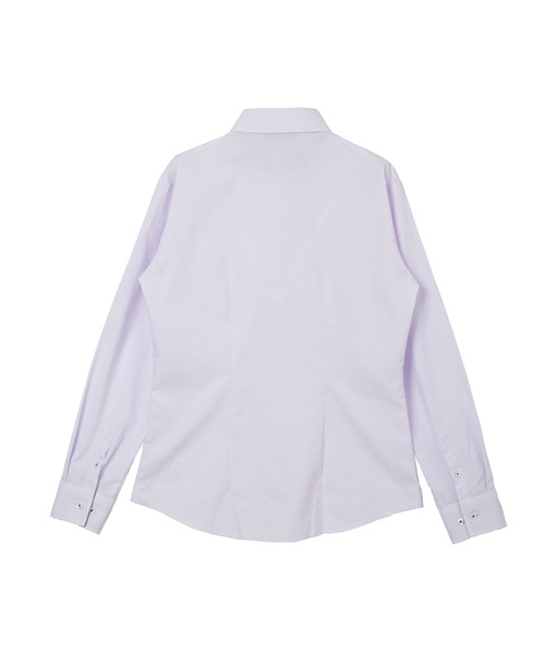 TOKYO SHIRTS(トウキョウシャツ)の「透け防止 形態安定ノーアイロン レギュラー 長袖ビジネスワイシャツ(ビジネスシャツ・レディース・ラベンダー・LL/S/M/L/XL/XS)」の2枚目の写真