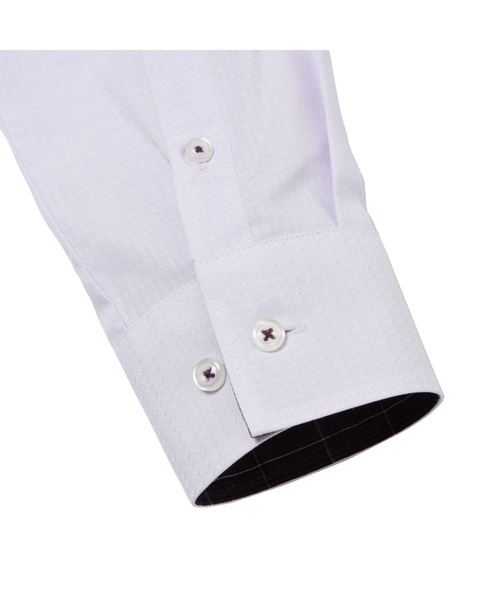 TOKYO SHIRTS(トウキョウシャツ)の「透け防止 形態安定ノーアイロン レギュラー 長袖ビジネスワイシャツ(ビジネスシャツ・レディース・ラベンダー・LL/S/M/L/XL/XS)」の4枚目の写真