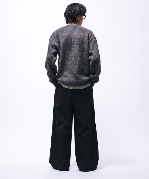 Adoon plain（アドーンプレーン）の「SHAGGY COLOR LINE DOUBLE POCKET CARDIGAN / シャギー配色ラインカーディガン（カーディガン/ボレロ・メンズ・ブルー/チャコール・LARGE/MEDIUM）」の19枚目の写真