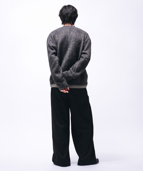Adoon plain（アドーンプレーン）の「SHAGGY COLOR LINE DOUBLE POCKET CARDIGAN / シャギー配色ラインカーディガン（カーディガン/ボレロ・メンズ・ブルー/チャコール・LARGE/MEDIUM）」の20枚目の写真
