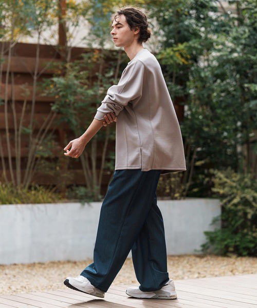CAMBIO(カンビオ)の「mp13282-Ripstop Like Denim Two Tuck Wide Straight Pants デニムイージーパンツ(デニムパンツ・メンズ・ネイビー/サックスブルー/ブルー・S/M/L)」の15枚目の写真