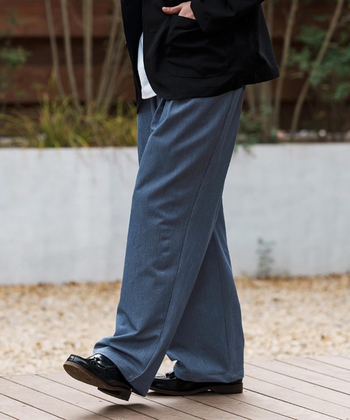 CAMBIO(カンビオ)の「mp13282-Ripstop Like Denim Two Tuck Wide Straight Pants デニムイージーパンツ(デニムパンツ・メンズ・ネイビー/サックスブルー/ブルー・S/M/L)」の17枚目の写真