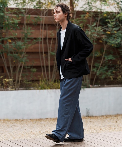 CAMBIO(カンビオ)の「mp13282-Ripstop Like Denim Two Tuck Wide Straight Pants デニムイージーパンツ(デニムパンツ・メンズ・ネイビー/サックスブルー/ブルー・S/M/L)」の21枚目の写真