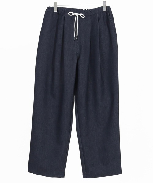 CAMBIO(カンビオ)の「mp13282-Ripstop Like Denim Two Tuck Wide Straight Pants デニムイージーパンツ(デニムパンツ・メンズ・ネイビー/サックスブルー/ブルー・S/M/L)」の22枚目の写真