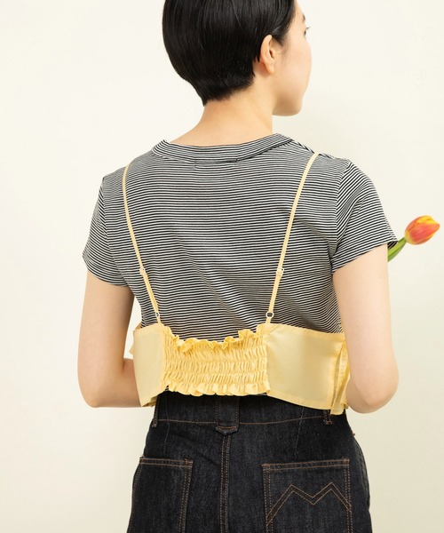 Dot&Stripes CHILD WOMAN(ドットアンドストライプス チャイルドウーマン)の「ナイロンフリルティアード キャミブラウス(シャツ/ブラウス・レディース・イエロー/ピンク・FREE)」の12枚目の写真