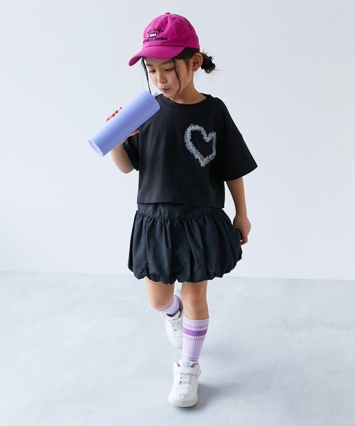 devirock(デビロック)の「水はじく 撥水 ナイロン バルーンギャザースカート(インパン付き)(スカート・キッズ・ライトグレー/ブラック/ピンク系3・100cm/110cm/120cm/130cm/140cm/150cm/160cm)」の4枚目の写真