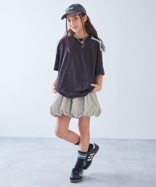 devirock(デビロック)の「水はじく 撥水 ナイロン バルーンギャザースカート(インパン付き)(スカート・キッズ・ライトグレー/ブラック/ピンク系3・100cm/110cm/120cm/130cm/140cm/150cm/160cm)」の6枚目の写真