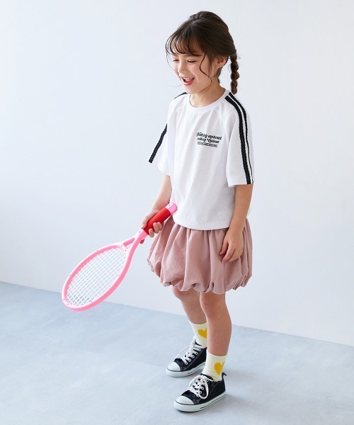 devirock(デビロック)の「水はじく 撥水 ナイロン バルーンギャザースカート(インパン付き)(スカート・キッズ・ライトグレー/ブラック/ピンク系3・100cm/110cm/120cm/130cm/140cm/150cm/160cm)」の7枚目の写真