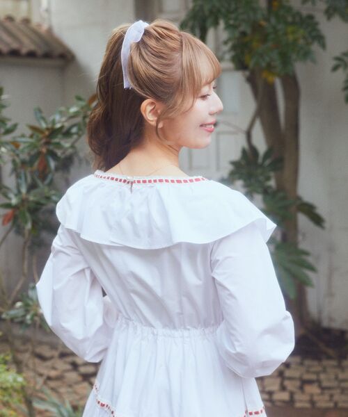 Areeam（アリーム）の「配色リボンティアードワンピース（ワンピース・レディース・グリーン系その他2/オフホワイト・FREE）」の6枚目の写真