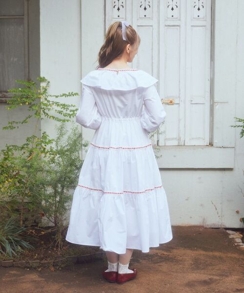 Areeam｜配色リボンティアードワンピース | Rakuten Fashion