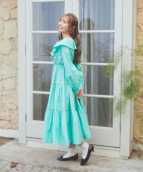 Areeam（アリーム）の「配色リボンティアードワンピース（ワンピース・レディース・グリーン系その他2/オフホワイト・FREE）」の18枚目の写真