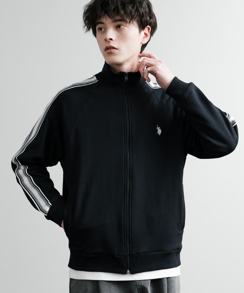 U.S. POLO ASSN.(ユーエスポロアッスン)の「U.S. POLO ASSN. ユーエスポロアッスン 裏毛ワンポイントロゴ刺繍サイドラインテープトラックジャケット(その他アウター・メンズ・ブラック×グレー/ブラック/ライトベージュ/オートミール/オフホワイト/ネイビー・M/LL/L)」の9枚目の写真