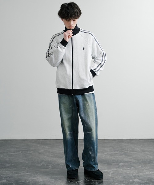 U.S. POLO ASSN.(ユーエスポロアッスン)の「U.S. POLO ASSN. ユーエスポロアッスン 裏毛ワンポイントロゴ刺繍サイドラインテープトラックジャケット(その他アウター・メンズ・ブラック×グレー/ブラック/ライトベージュ/オートミール/オフホワイト/ネイビー・M/LL/L)」の15枚目の写真