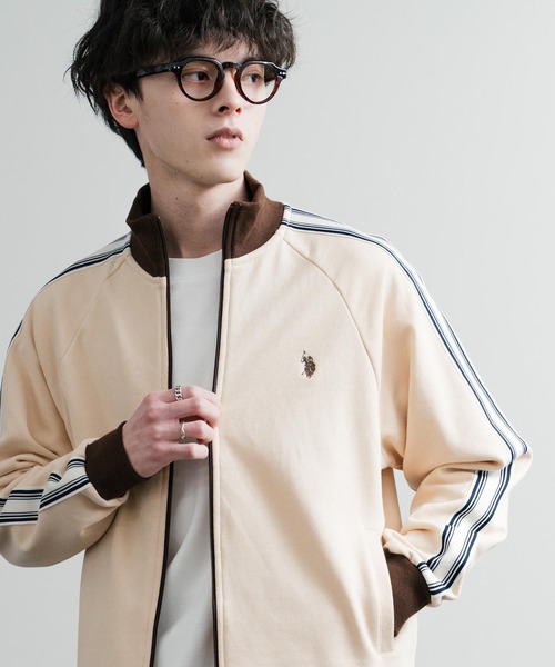 U.S. POLO ASSN.(ユーエスポロアッスン)の「U.S. POLO ASSN. ユーエスポロアッスン 裏毛ワンポイントロゴ刺繍サイドラインテープトラックジャケット(その他アウター・メンズ・ブラック×グレー/ブラック/ライトベージュ/オートミール/オフホワイト/ネイビー・M/LL/L)」の21枚目の写真