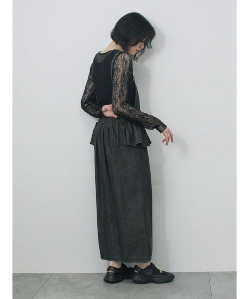 Samansa Mos2 blue（サマンサモスモスブルー）の「【ECO DENIM】ペプラムキャミワンピース（ワンピース・レディース・ネイビー/ブルー/チャコールグレー・F）」の18枚目の写真