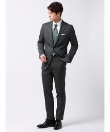 SUIT SQUARE（スーツスクエア）の「最高スーツ ウォッシャブル NON IRON ストレッチ 2つボタン ヘリンボーン CH23 通年（スーツセット）」