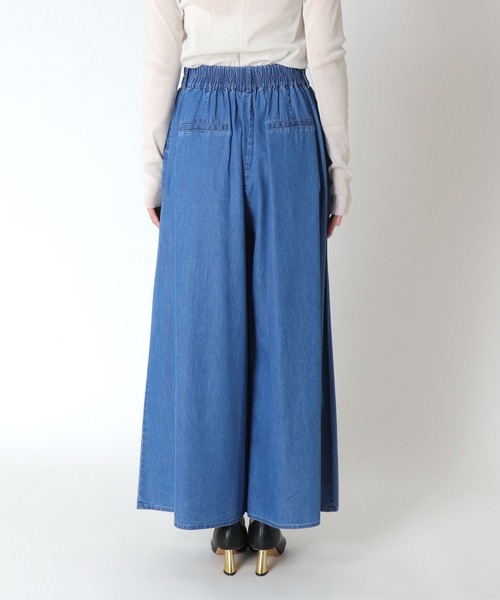 Three Four Time（ｽﾘｰﾌｫｰﾀｲﾑ）の「テンセルデニムプリーツタックワイドパンツ（その他パンツ・レディース・ブルー・FREE）」の8枚目の写真
