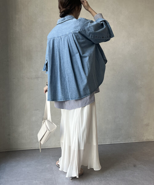 doudou ドゥドゥ　デニムジャケット WEB限定】ノーカラーデニムジャケット | DOUDOU(ドゥドゥ