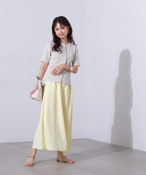 N.（N. Natural Beauty Basic）（エヌエヌナチュラルビューティーベーシック）の「アイレット柄ラメカーディガン（カーディガン/ボレロ・レディース・グレー/オフホワイト/ライトグリーン・MEDIUM）」の18枚目の写真