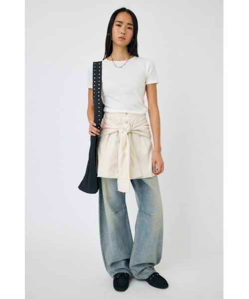 MOUSSY(マウジー)の「BASIC RIB Tシャツ(Tシャツ/カットソー・レディース・ホワイト/ライトブラック・FREE)」の10枚目の写真