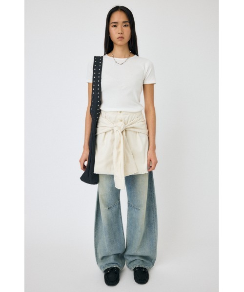 MOUSSY(マウジー)の「BASIC RIB Tシャツ(Tシャツ/カットソー・レディース・ホワイト/ライトブラック・FREE)」の12枚目の写真