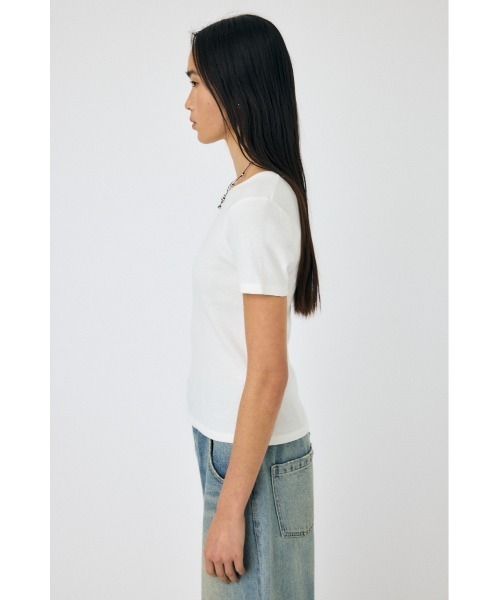 MOUSSY(マウジー)の「BASIC RIB Tシャツ(Tシャツ/カットソー・レディース・ホワイト/ライトブラック・FREE)」の15枚目の写真