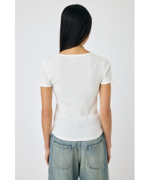 MOUSSY(マウジー)の「BASIC RIB Tシャツ(Tシャツ/カットソー・レディース・ホワイト/ライトブラック・FREE)」の16枚目の写真