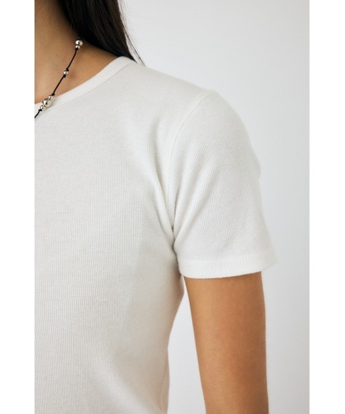 MOUSSY(マウジー)の「BASIC RIB Tシャツ(Tシャツ/カットソー・レディース・ホワイト/ライトブラック・FREE)」の18枚目の写真