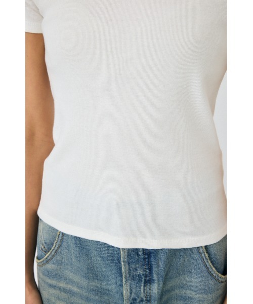 MOUSSY(マウジー)の「BASIC RIB Tシャツ(Tシャツ/カットソー・レディース・ホワイト/ライトブラック・FREE)」の19枚目の写真
