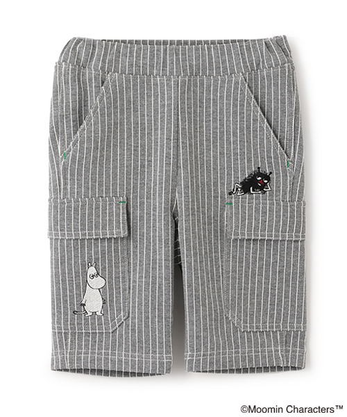 kladskap(クレードスコープ)の「MOOMIN/刺しゅうストライプ6分丈パンツ(その他パンツ・キッズ・ブラウン/トップグレー・80cm/90cm/100cm/110cm/120cm)」の2枚目の写真