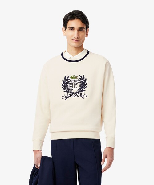 LACOSTE(ラコステ)の「裏パイル ハンドステッチ風ヴィンテージ フレンチグラフィックステッチ スウェットプルオーバー(スウェット・メンズ・グリーン/オフホワイト/ネイビー・2/3/4/5)」の16枚目の写真