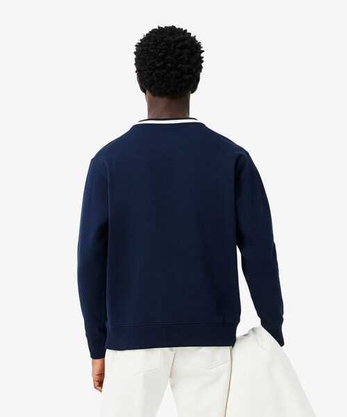 LACOSTE(ラコステ)の「裏パイル ハンドステッチ風ヴィンテージ フレンチグラフィックステッチ スウェットプルオーバー(スウェット・メンズ・グリーン/オフホワイト/ネイビー・2/3/4/5)」の7枚目の写真