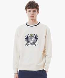 LACOSTE | 裏パイル ハンドステッチ風ヴィンテージ フレンチグラフィックステッチ スウェットプルオーバー(スウェット)