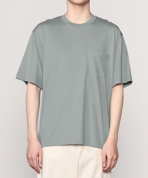 handvaerk | 60/2 クルーネックビッグポケットTシャツ SOLID MEN