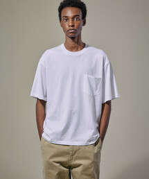 handvaerk | handvaerk | 60/2 クルーネックビッグポケットTシャツ SOLID MEN(Tシャツ/カットソー)