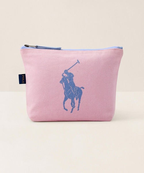 POLOラルフローレンクッション 2個セット/ピンクライトブルー＋ビスカウト羊羹 Polo アイコン ポーチ セット オブ 2（ポーチ）｜RALPH LAUREN HOME