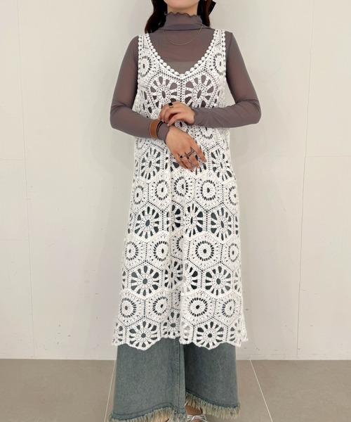 efill(エフィル)の「花柄 刺繍 のレース ワンピース(ワンピース・レディース・ホワイト・FREE)」の9枚目の写真