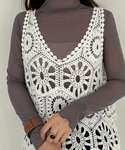 efill(エフィル)の「花柄 刺繍 のレース ワンピース(ワンピース・レディース・ホワイト・FREE)」の14枚目の写真