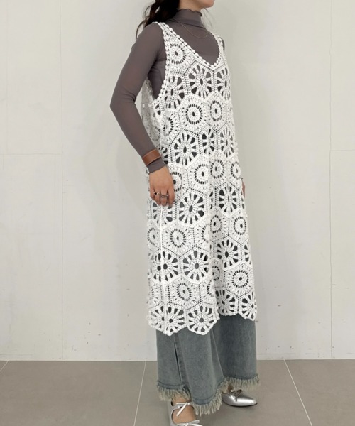 efill(エフィル)の「花柄 刺繍 のレース ワンピース(ワンピース・レディース・ホワイト・FREE)」の16枚目の写真