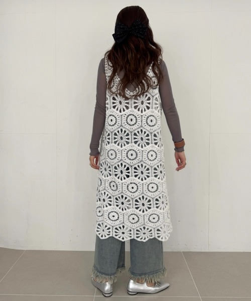 efill(エフィル)の「花柄 刺繍 のレース ワンピース(ワンピース・レディース・ホワイト・FREE)」の18枚目の写真