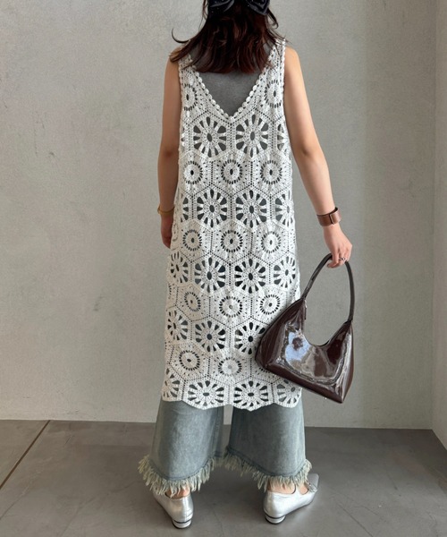 efill(エフィル)の「花柄 刺繍 のレース ワンピース(ワンピース・レディース・ホワイト・FREE)」の5枚目の写真