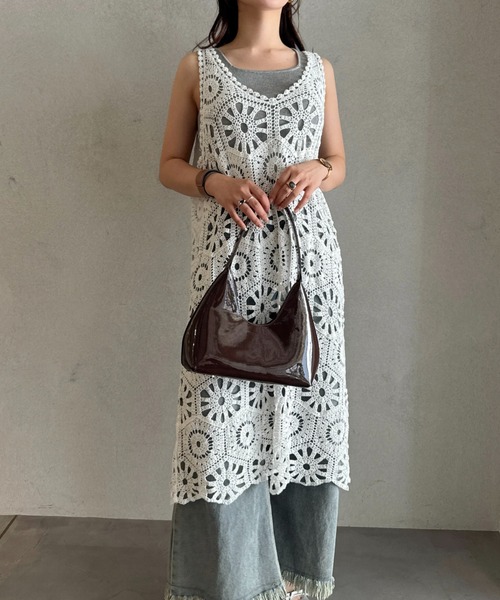 efill(エフィル)の「花柄 刺繍 のレース ワンピース(ワンピース・レディース・ホワイト・FREE)」の7枚目の写真