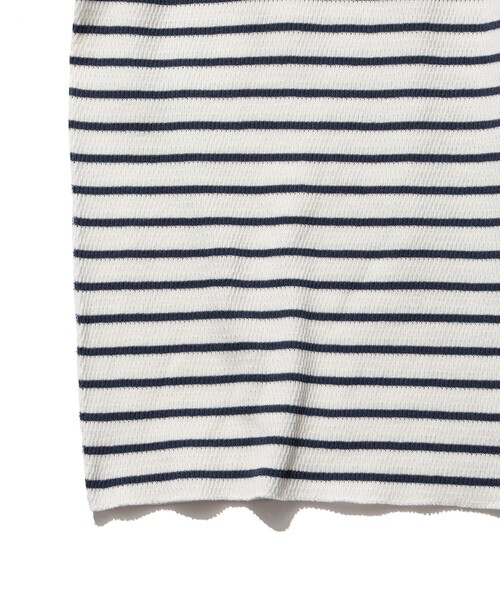Healthknit（ヘルスニット）の「Healthknit / 別注 Honeycomb Thermal Henry Neck T-shirt Horizontal Stripe（Tシャツ/カットソー・メンズ・ホワイト系その他/ホワイト系その他2・XL/L/M/S）」の5枚目の写真