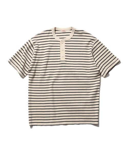 Healthknit（ヘルスニット）の「Healthknit / 別注 Honeycomb Thermal Henry Neck T-shirt Horizontal Stripe（Tシャツ/カットソー・メンズ・ホワイト系その他/ホワイト系その他2・XL/L/M/S）」の10枚目の写真