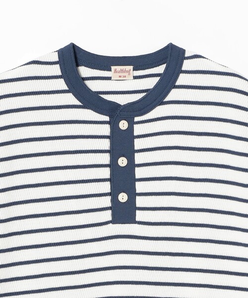 Healthknit / 別注 Honeycomb Thermal Henry Neck T-shirt Healthknit / 別注 Honeycomb Thermal Henry Neck T-shirt