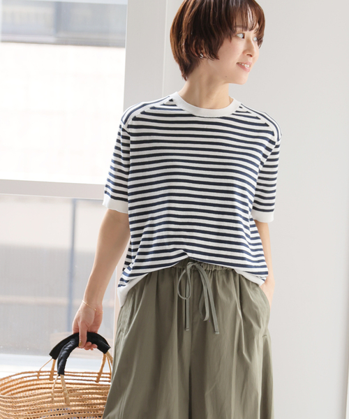JOURNAL STANDARD relume（ジャーナルスタンダード　レリューム）の「【MULTI FUNC+】UVカット / 接触冷感 / ドライタッチプルオーバー（ニット/セーター・レディース・ベージュ/ブラック/ホワイト系その他/レッド・FREE）」の2枚目の写真